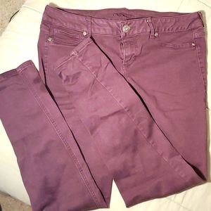 Maurices burgundy skinny jeans